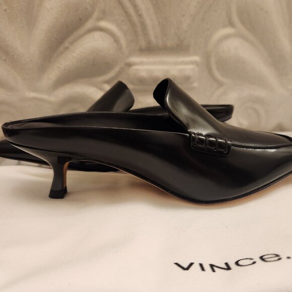 Vince Black Leather "Samy" Mules. NIB with Dust bag. Size 5.5 - Picture 6 of 13